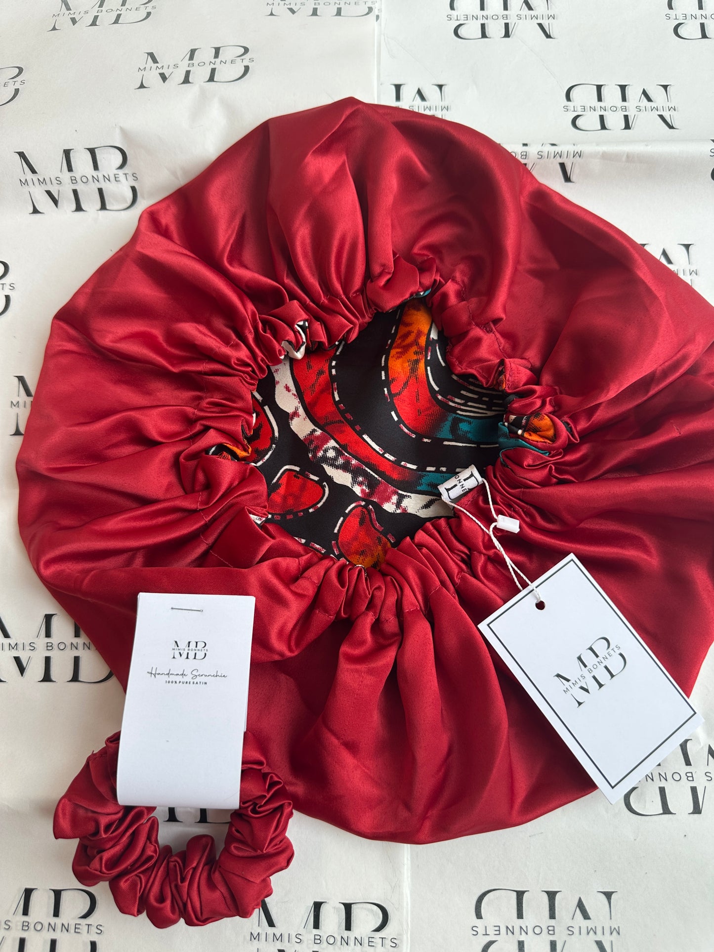African Royal Satin Bonnet Set