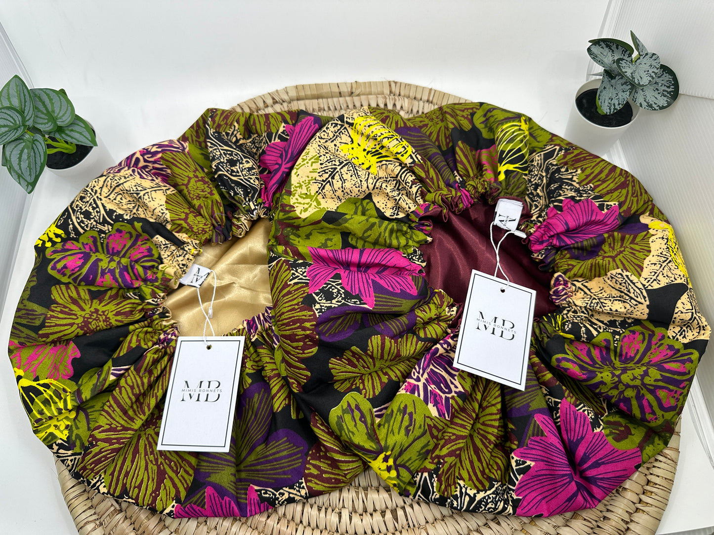 Vibrant African Print Satin-Lined Reversible Hair Bonnet