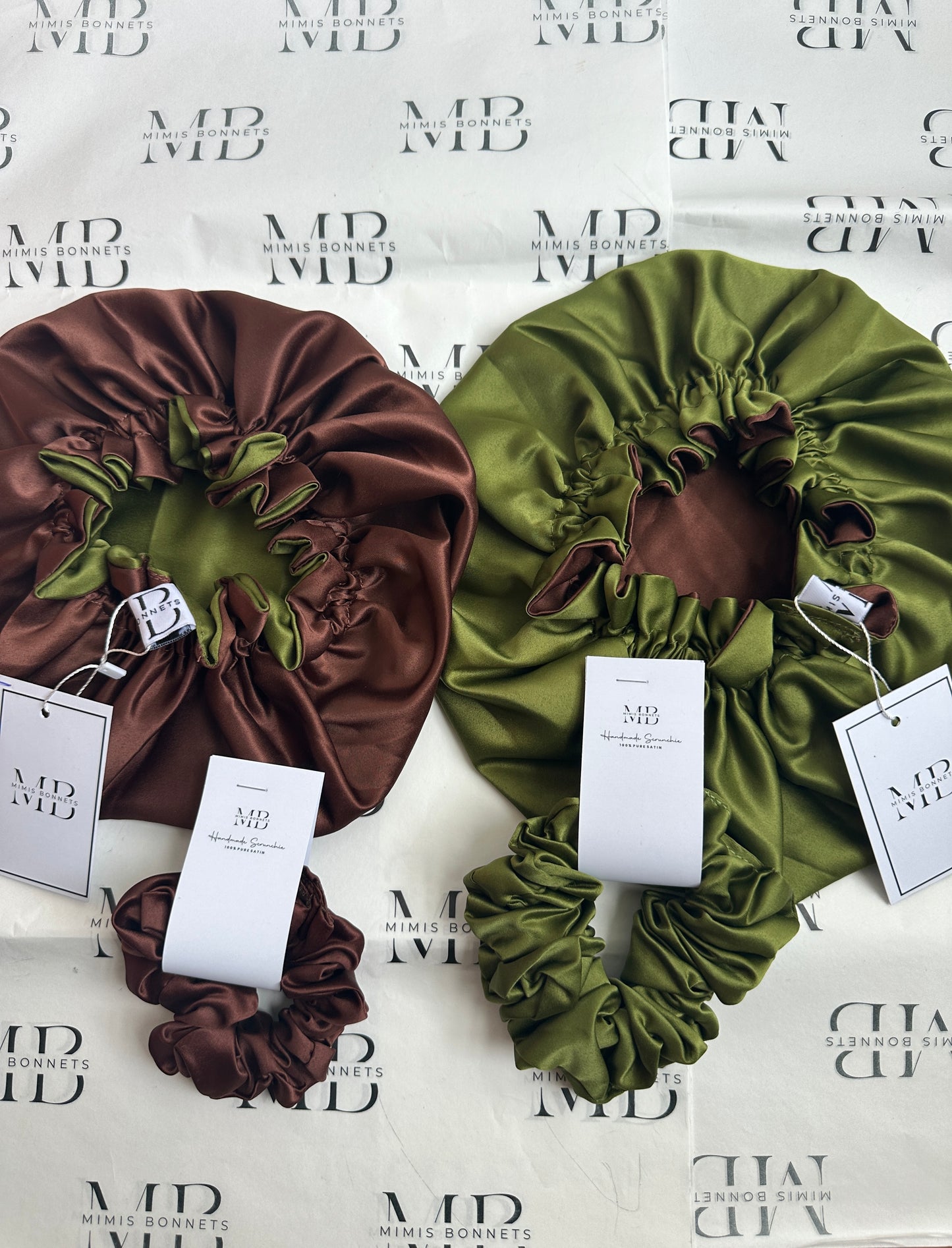 The Dubai Chocolate Luxury Reversible Satin Bonnet