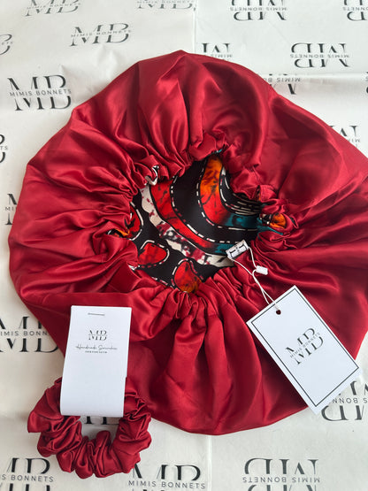 African Royal Satin Bonnet Set