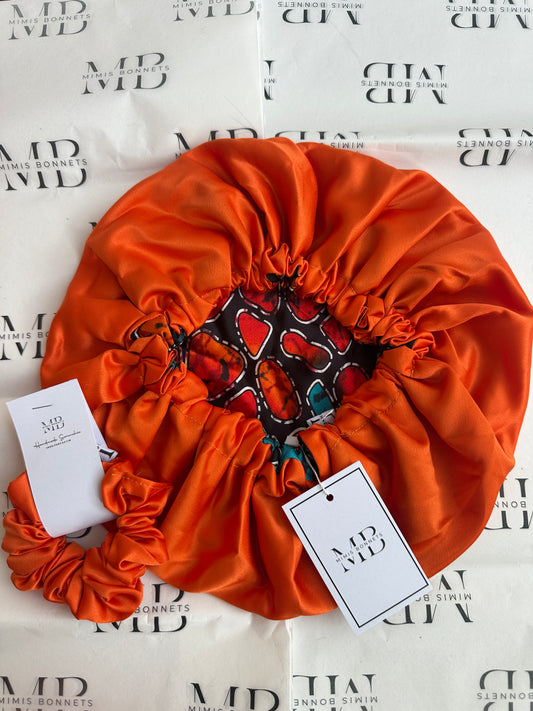 African Royal Satin Bonnet Set