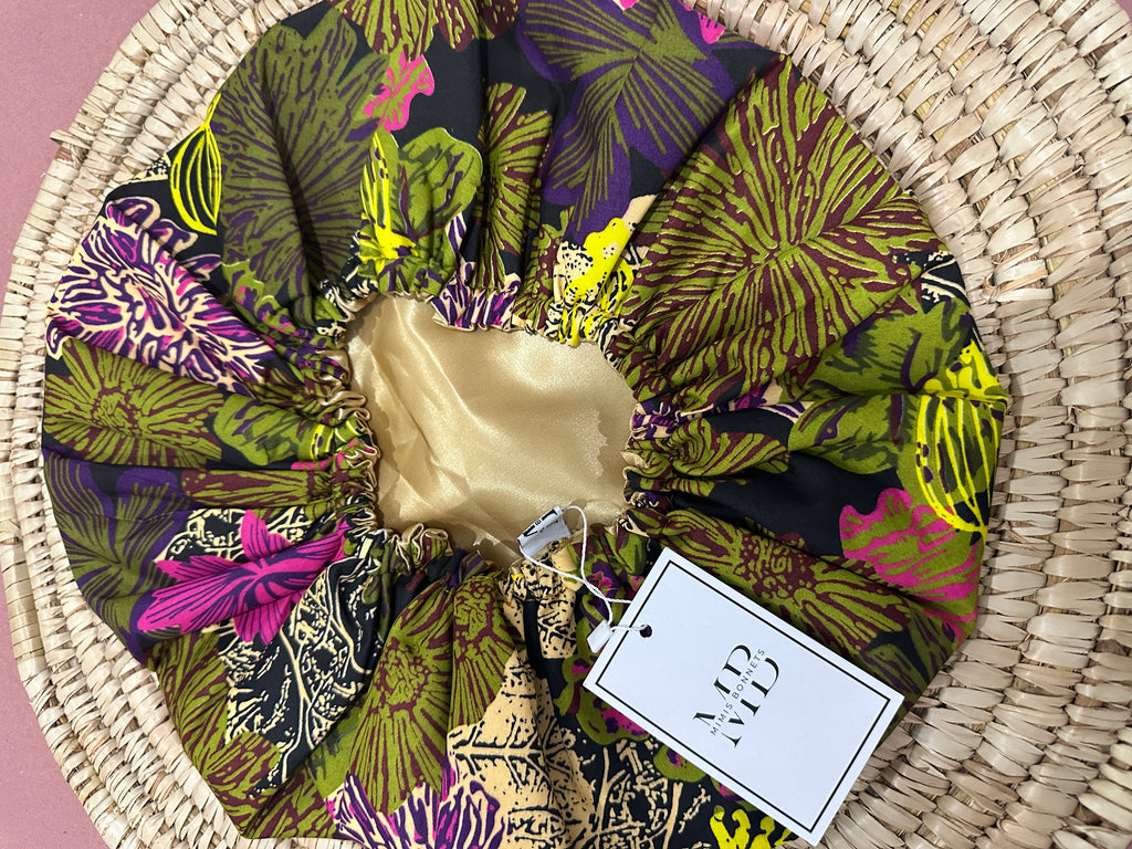 Luxury Reversible Satin Hair Bonnet (Ankara Fabric)