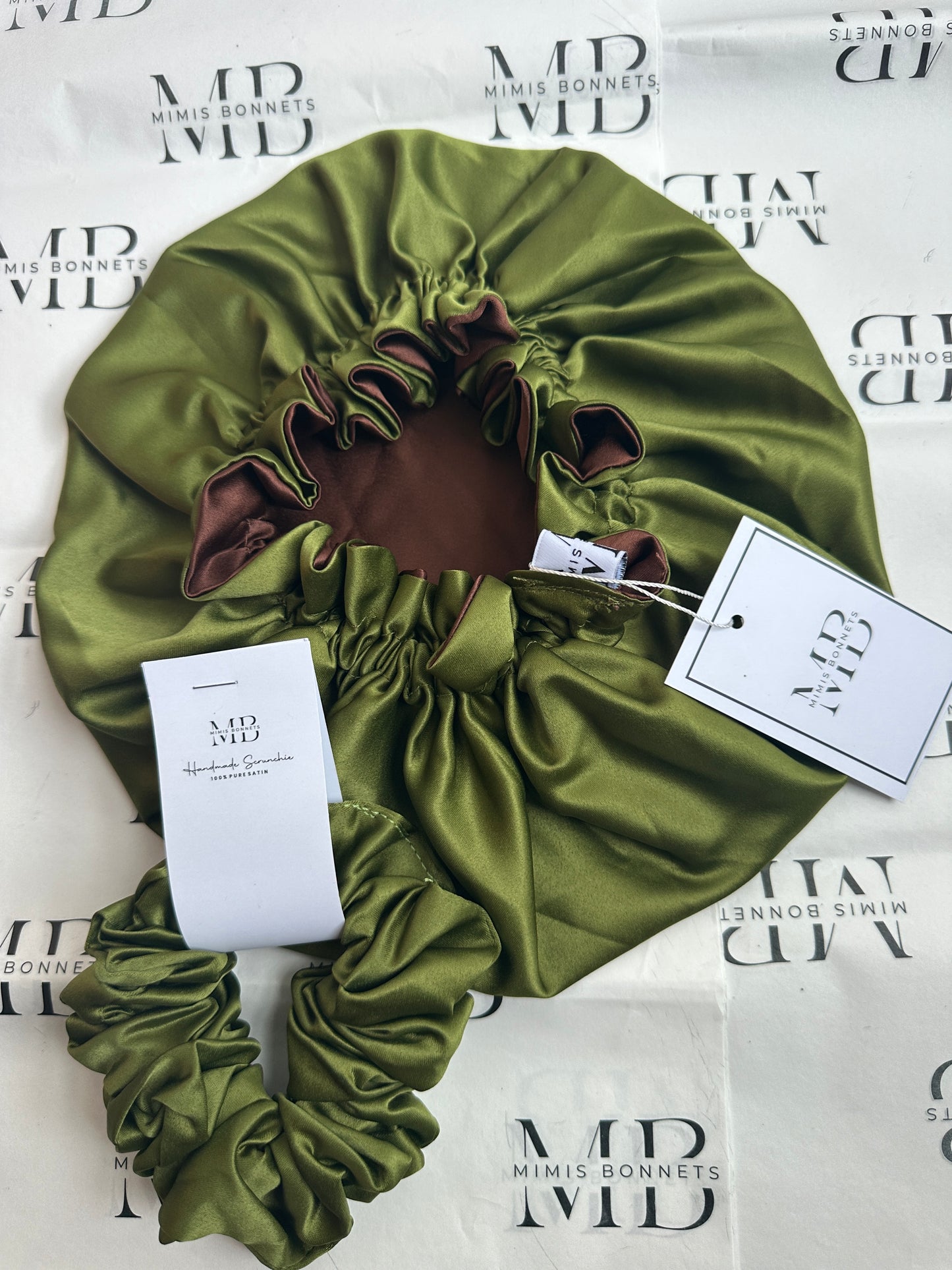 The Dubai Chocolate Luxury Reversible Satin Bonnet