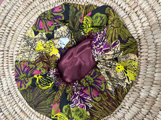 Reversible Ankara Satin Hair Bonnet