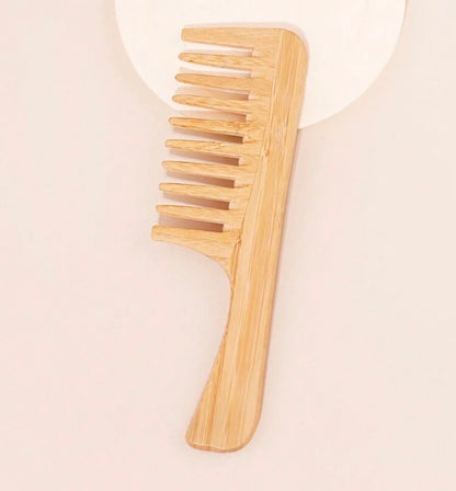 Wooden Bamboo Wide-Tooth Comb