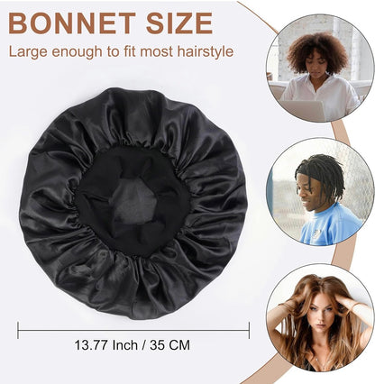 Bonnets for Men and Women Double Layer Satin Hair Bonnet for Sleeping
