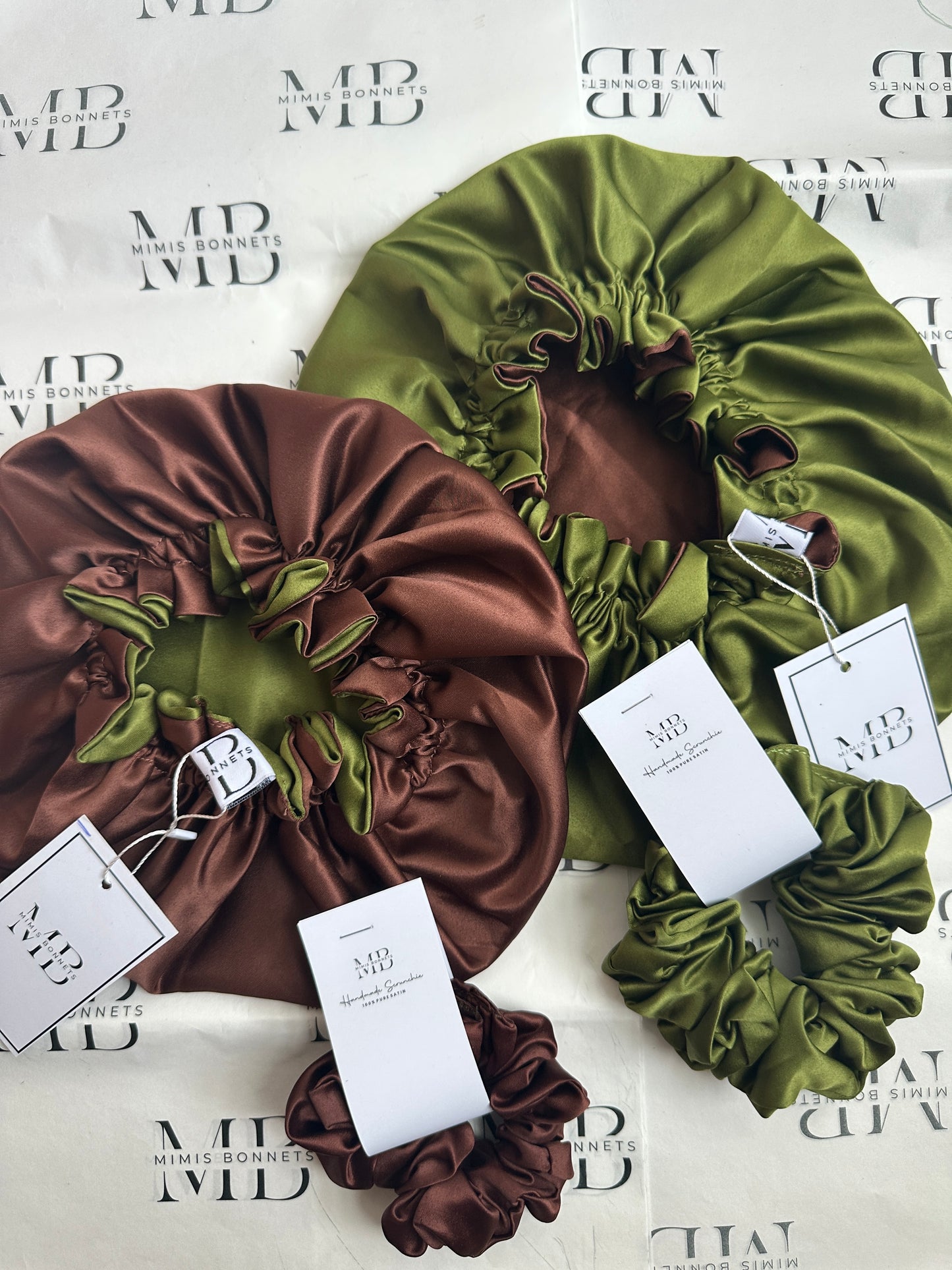 The Dubai Chocolate Luxury Reversible Satin Bonnet
