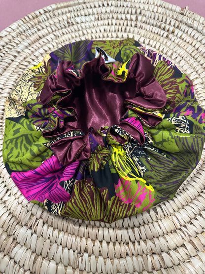 Reversible Ankara Satin Hair Bonnet