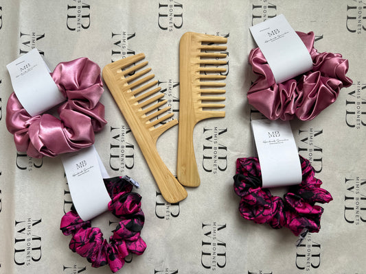 Wooden Bamboo Wide-Tooth Comb