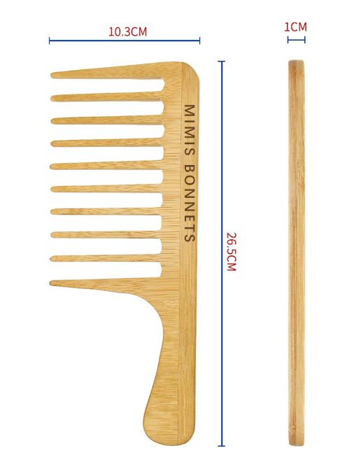 Wooden Bamboo Wide-Tooth Comb