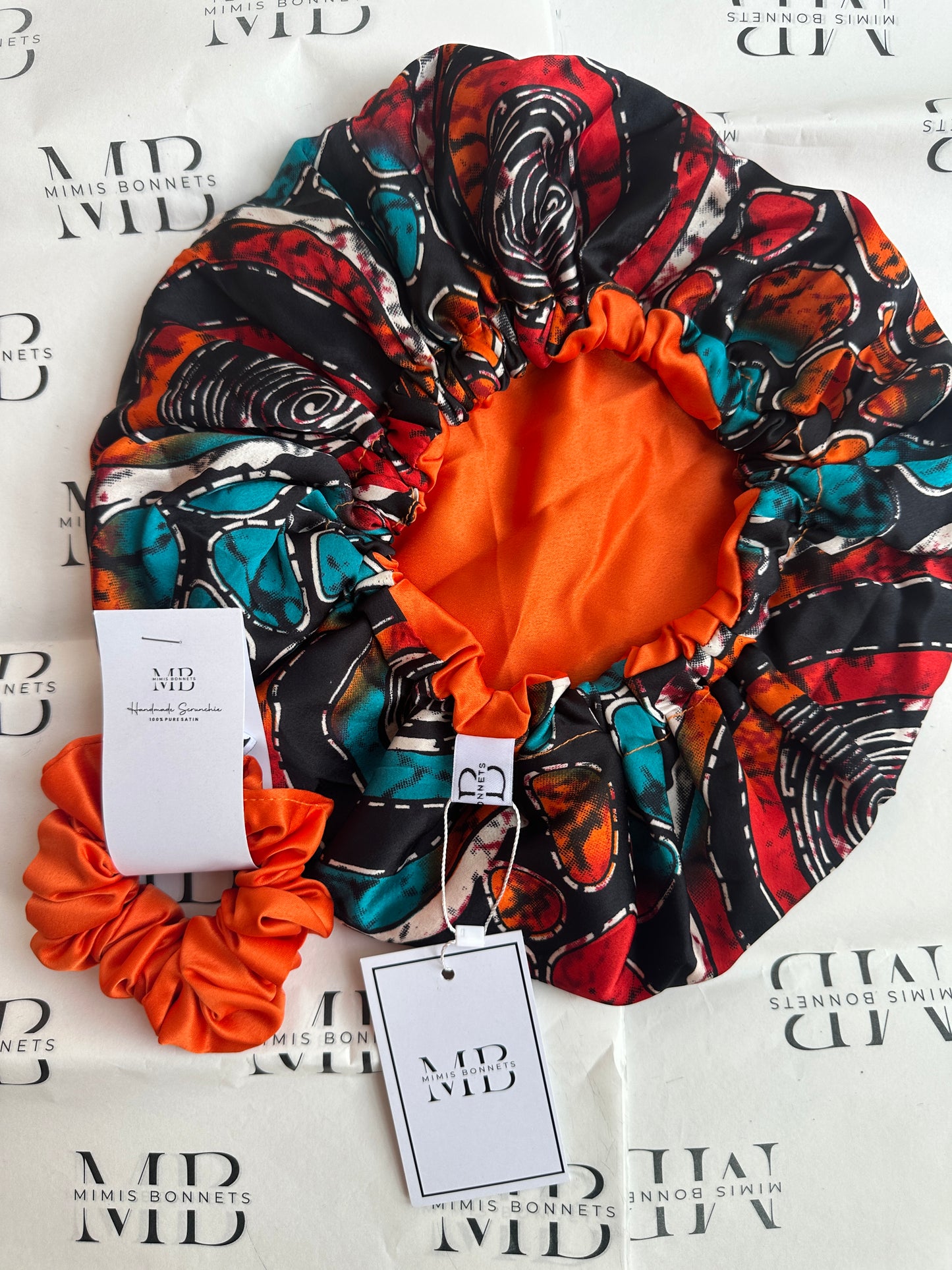 African Royal Satin Bonnet Set