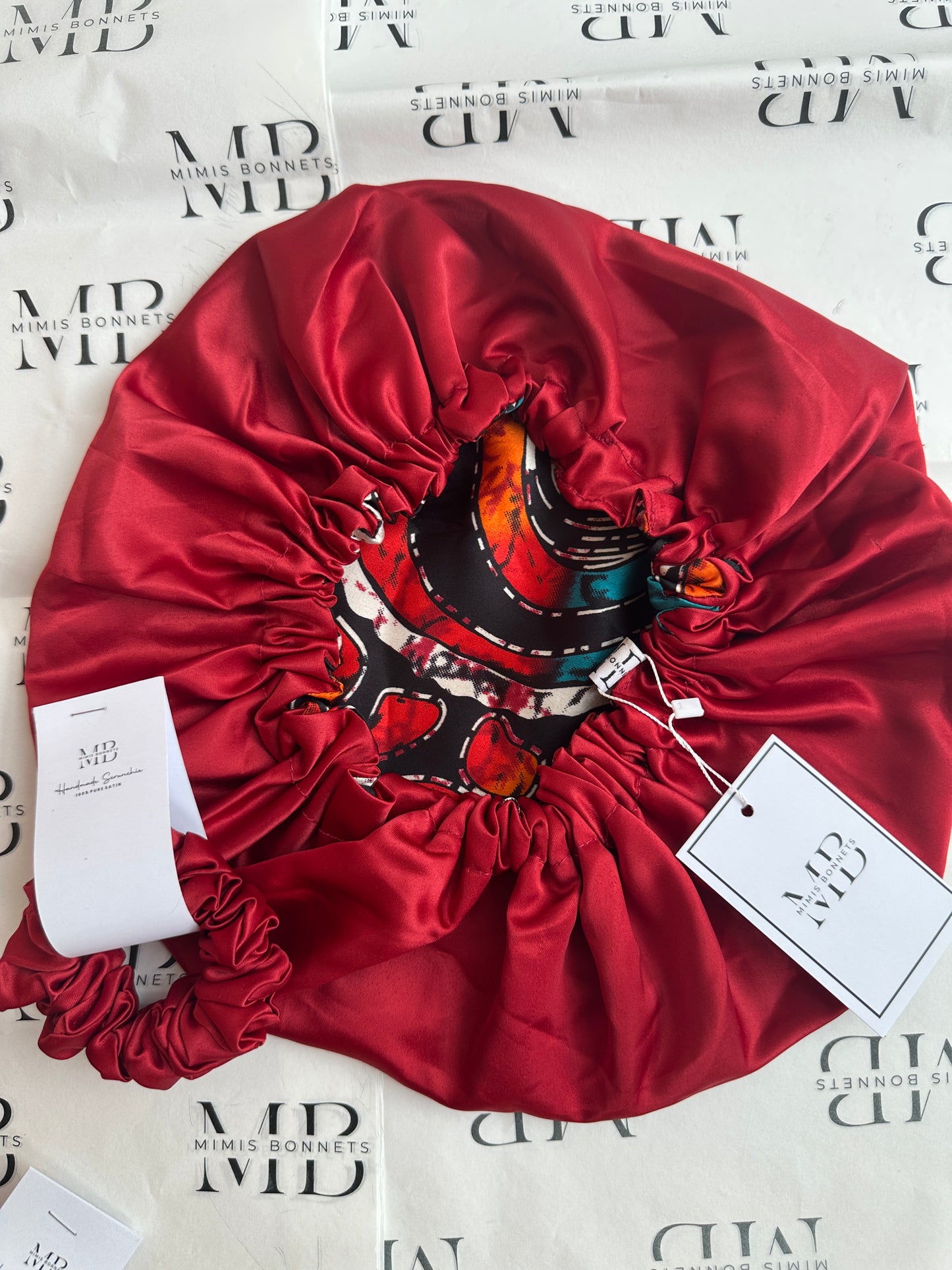 African Royal Satin Bonnet Set
