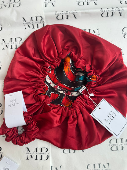 African Royal Satin Bonnet Set