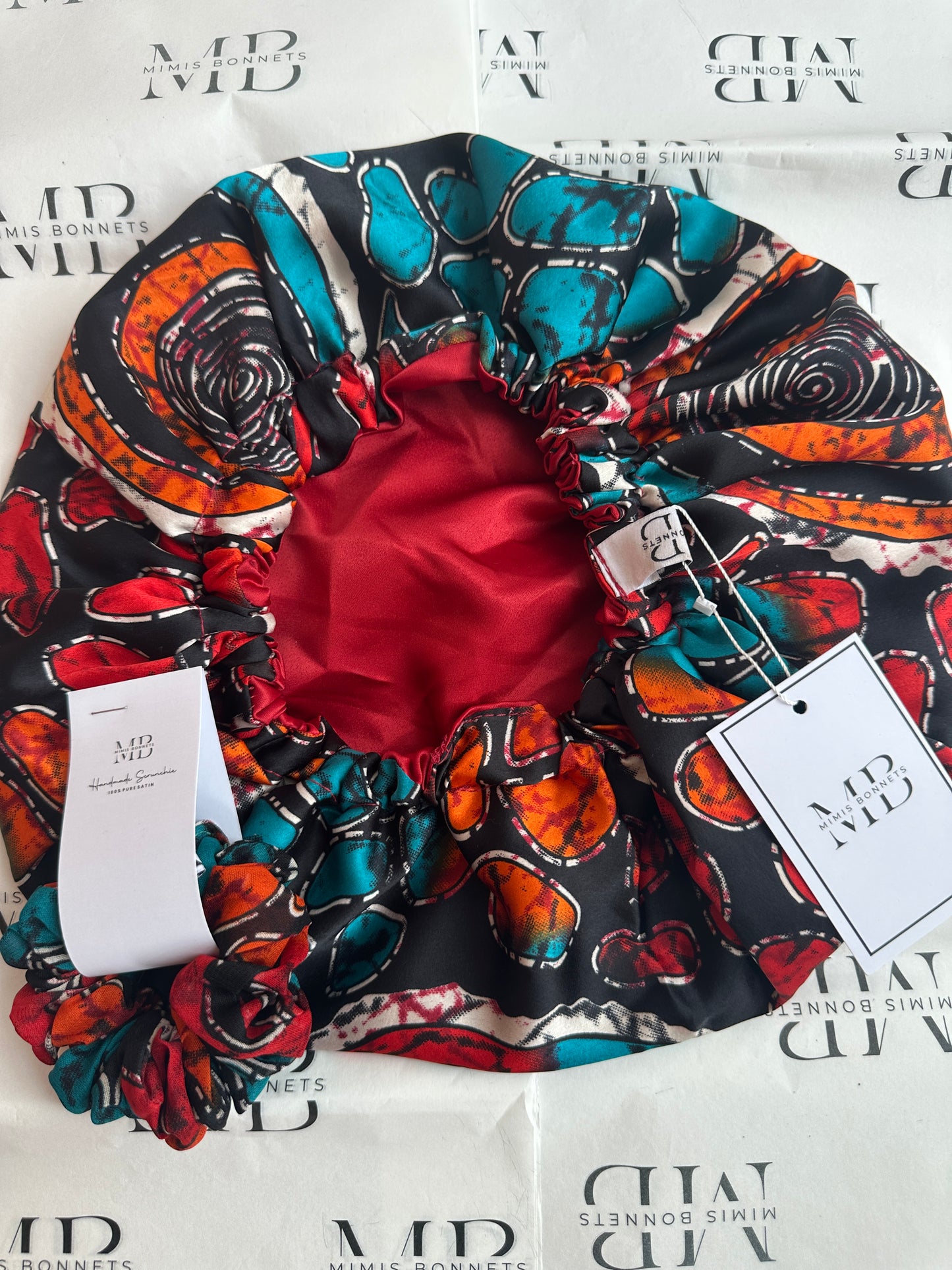 African Royal Satin Bonnet Set