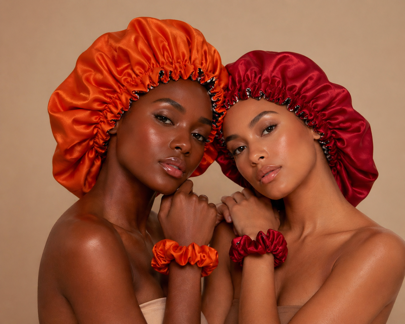 African Royal Satin Bonnet Set