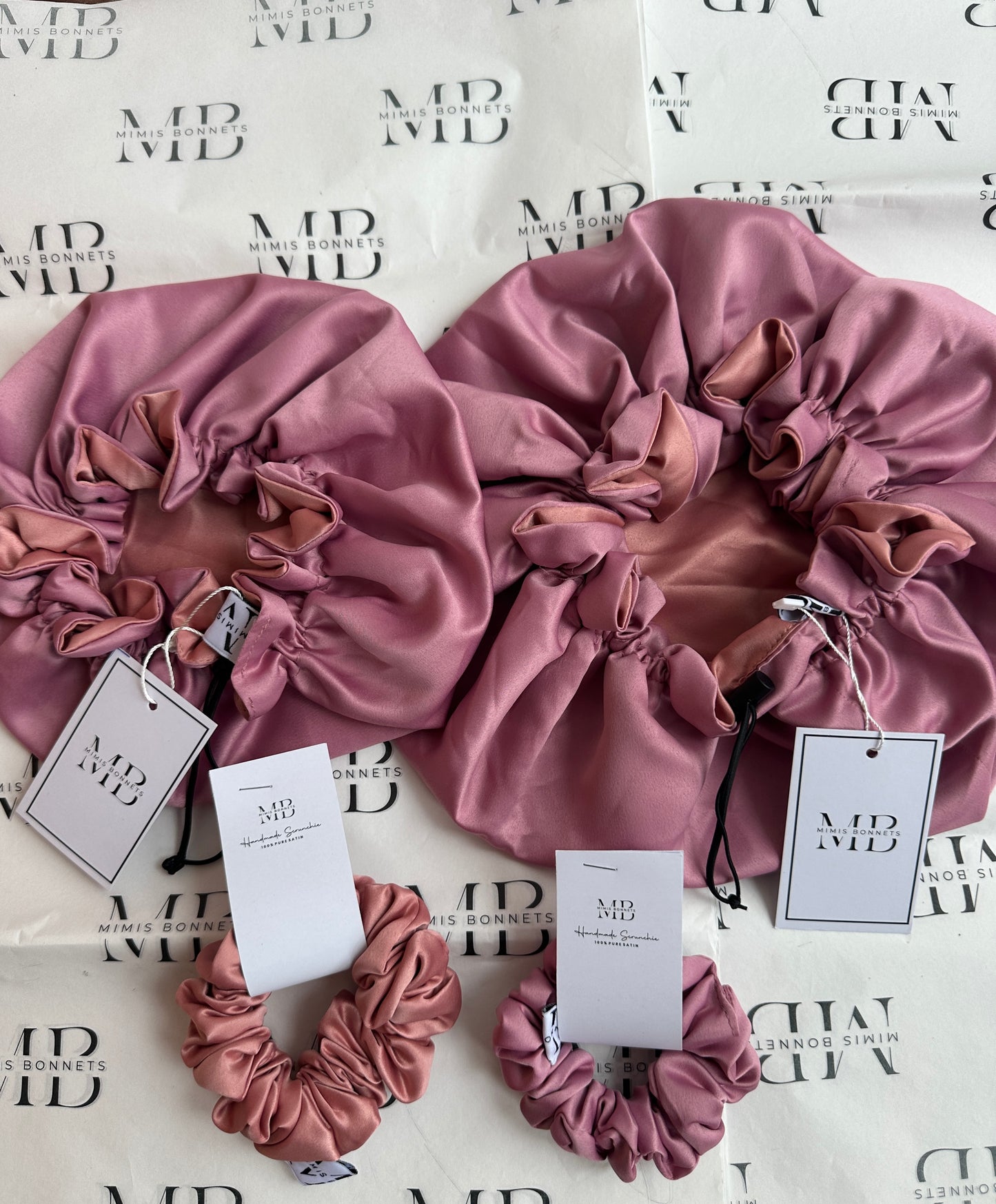 Pearl Bonnet | Double Layer Satin Bonnet | Adjustable strap