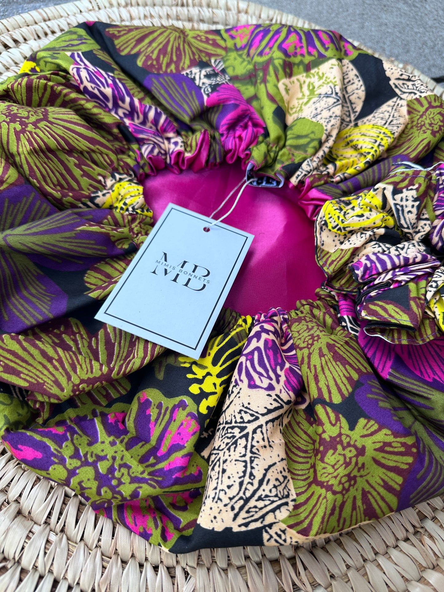 Vibrant African Print Satin-Lined Reversible Hair Bonnet