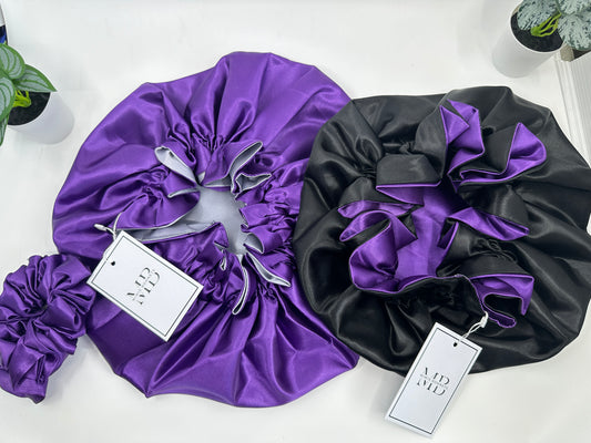 Satin-Lined Reversible Hair Bonnet