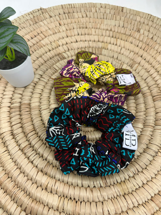 Vibrant African-Ankara Hair Scrunchie