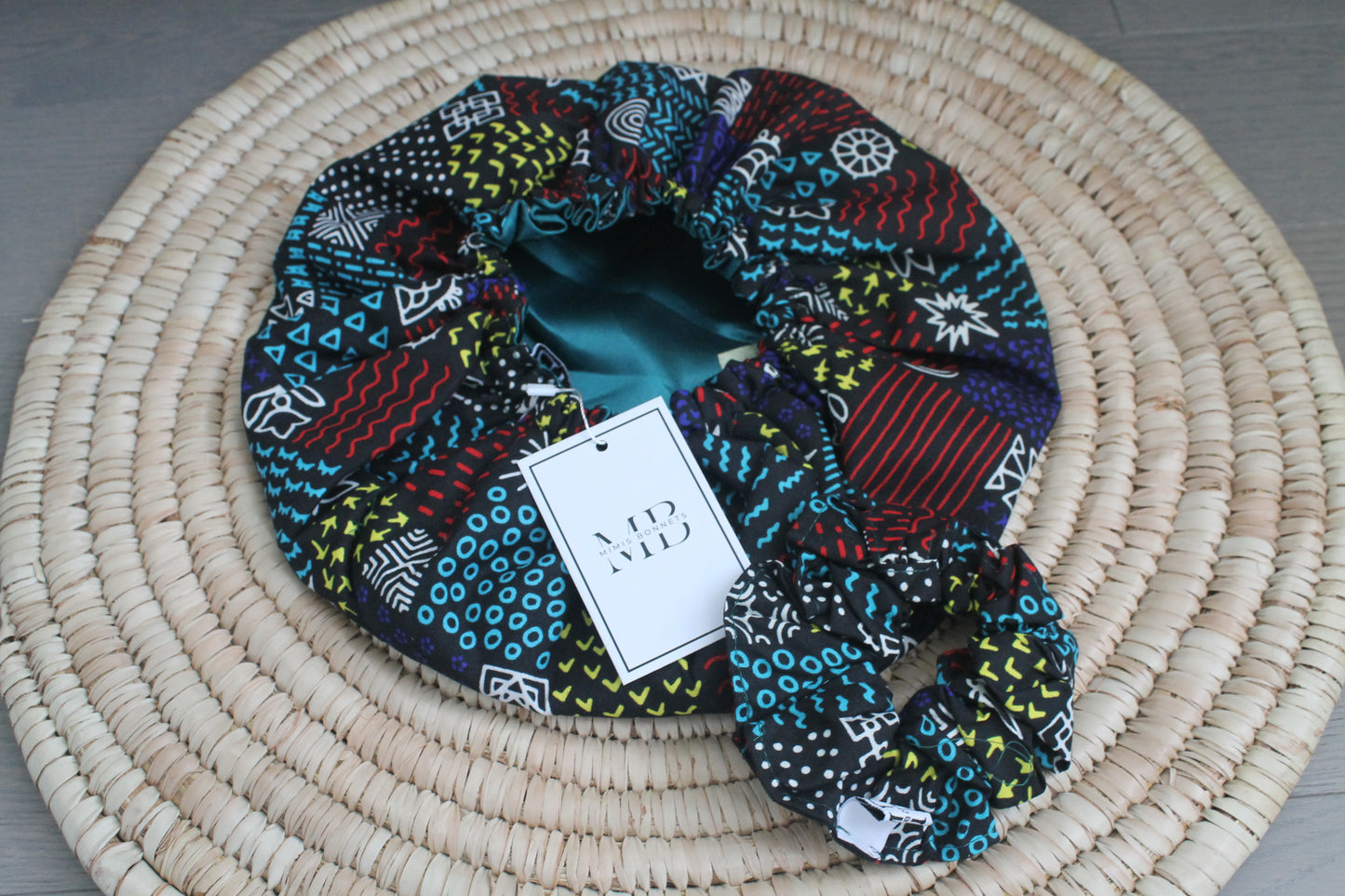 Vibrant African Print Satin-Lined Reversible Hair Bonnet