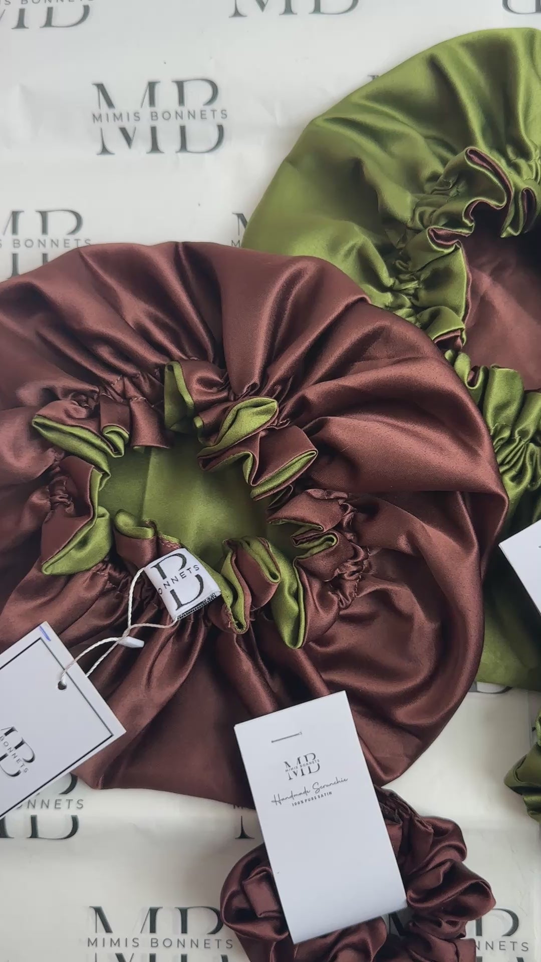 The Dubai Chocolate Luxury Reversible Satin Bonnet