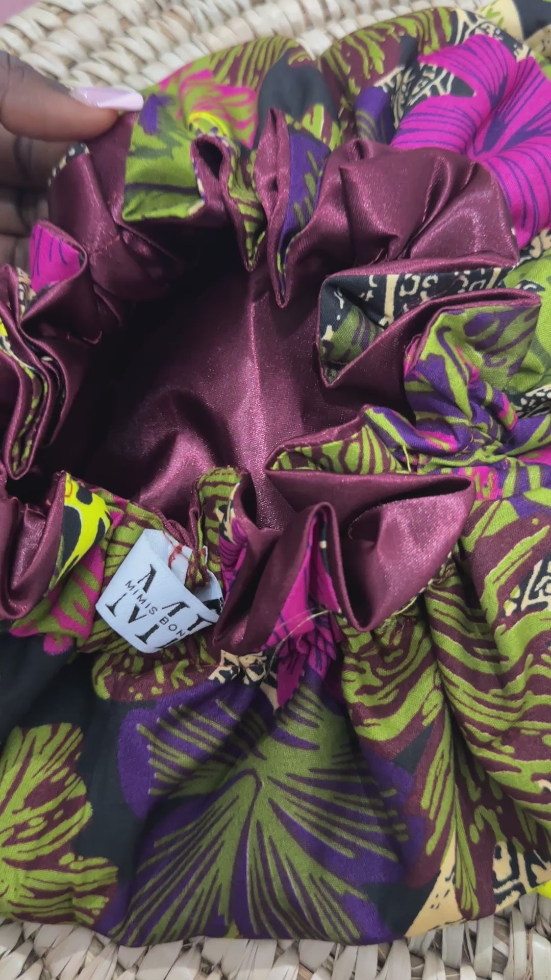 Luxury Reversible Satin Hair Bonnet (Ankara Fabric)