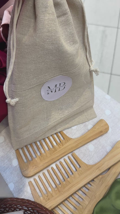 Wooden Bamboo Wide-Tooth Comb